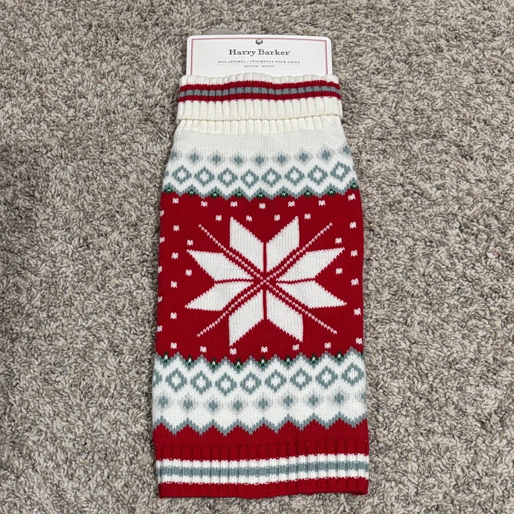 NWT Harry Barker Snowflake Dog Sweater Medium